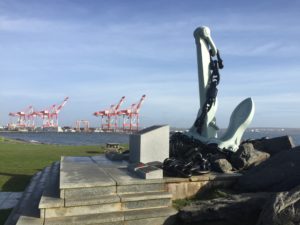 Bonaventure Anchor Memorial at the entrance to Halifax Harbour in Pt Pleasant Park