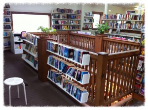 Upstairs interior of Moonraker Books in Langley, WA