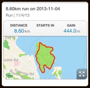 MapMyRun - typical Newcastle Island route
